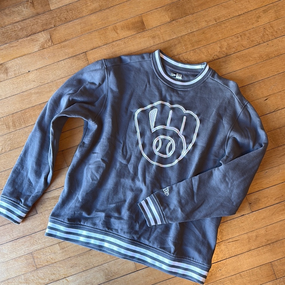 New Era Gray Sweatshirt with White Accents